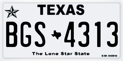 TX license plate BGS4313