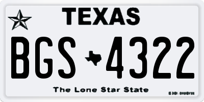 TX license plate BGS4322