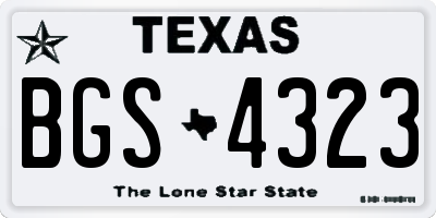 TX license plate BGS4323