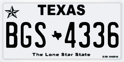 TX license plate BGS4336