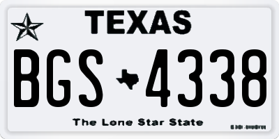 TX license plate BGS4338