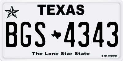 TX license plate BGS4343