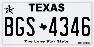 TX license plate BGS4346