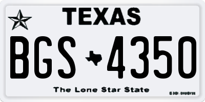 TX license plate BGS4350
