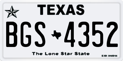 TX license plate BGS4352