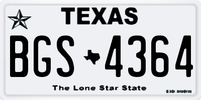 TX license plate BGS4364
