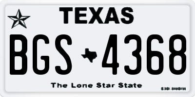 TX license plate BGS4368