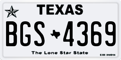 TX license plate BGS4369