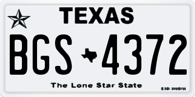 TX license plate BGS4372