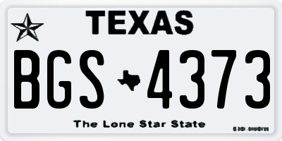 TX license plate BGS4373