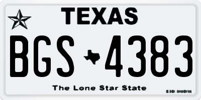 TX license plate BGS4383