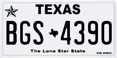 TX license plate BGS4390