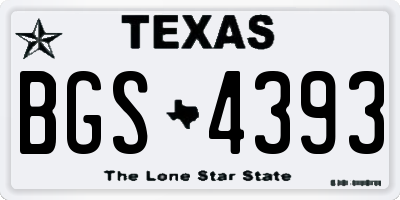 TX license plate BGS4393