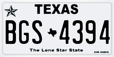 TX license plate BGS4394