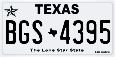 TX license plate BGS4395
