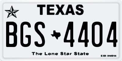 TX license plate BGS4404