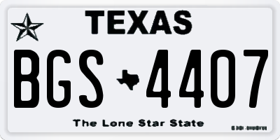 TX license plate BGS4407