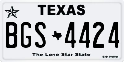 TX license plate BGS4424