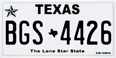 TX license plate BGS4426