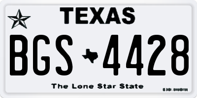 TX license plate BGS4428