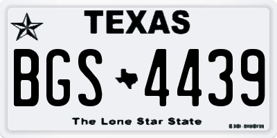 TX license plate BGS4439