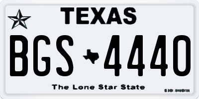 TX license plate BGS4440