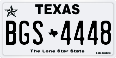 TX license plate BGS4448
