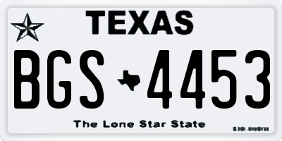 TX license plate BGS4453