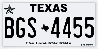 TX license plate BGS4455