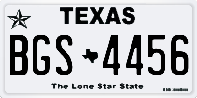 TX license plate BGS4456