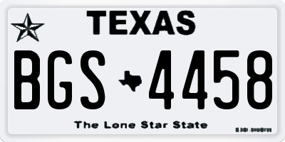 TX license plate BGS4458