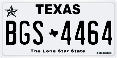 TX license plate BGS4464