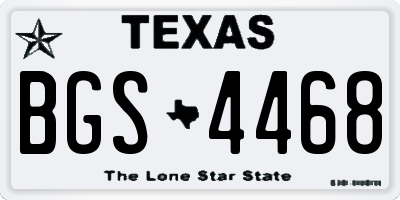 TX license plate BGS4468