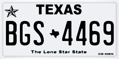 TX license plate BGS4469