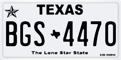TX license plate BGS4470
