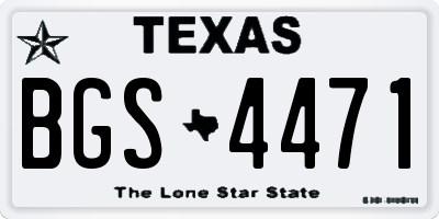 TX license plate BGS4471