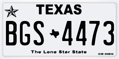 TX license plate BGS4473