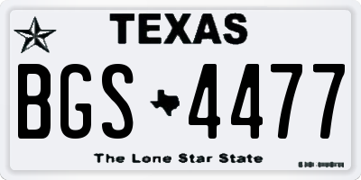 TX license plate BGS4477