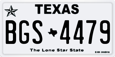 TX license plate BGS4479