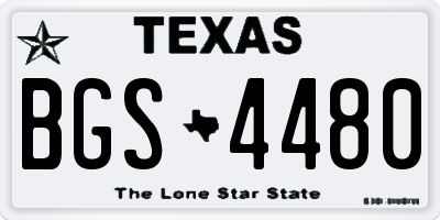 TX license plate BGS4480