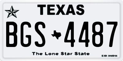 TX license plate BGS4487