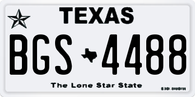 TX license plate BGS4488