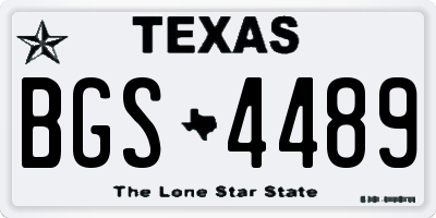 TX license plate BGS4489