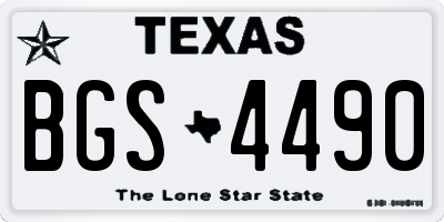 TX license plate BGS4490