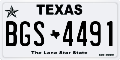 TX license plate BGS4491