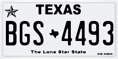 TX license plate BGS4493
