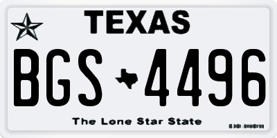 TX license plate BGS4496