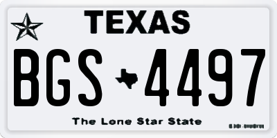 TX license plate BGS4497