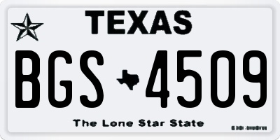 TX license plate BGS4509