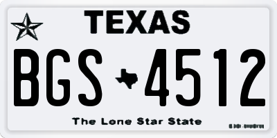 TX license plate BGS4512
